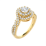1 1/4 ctw Oval Lab Grown Diamond Halo Engagement Ring