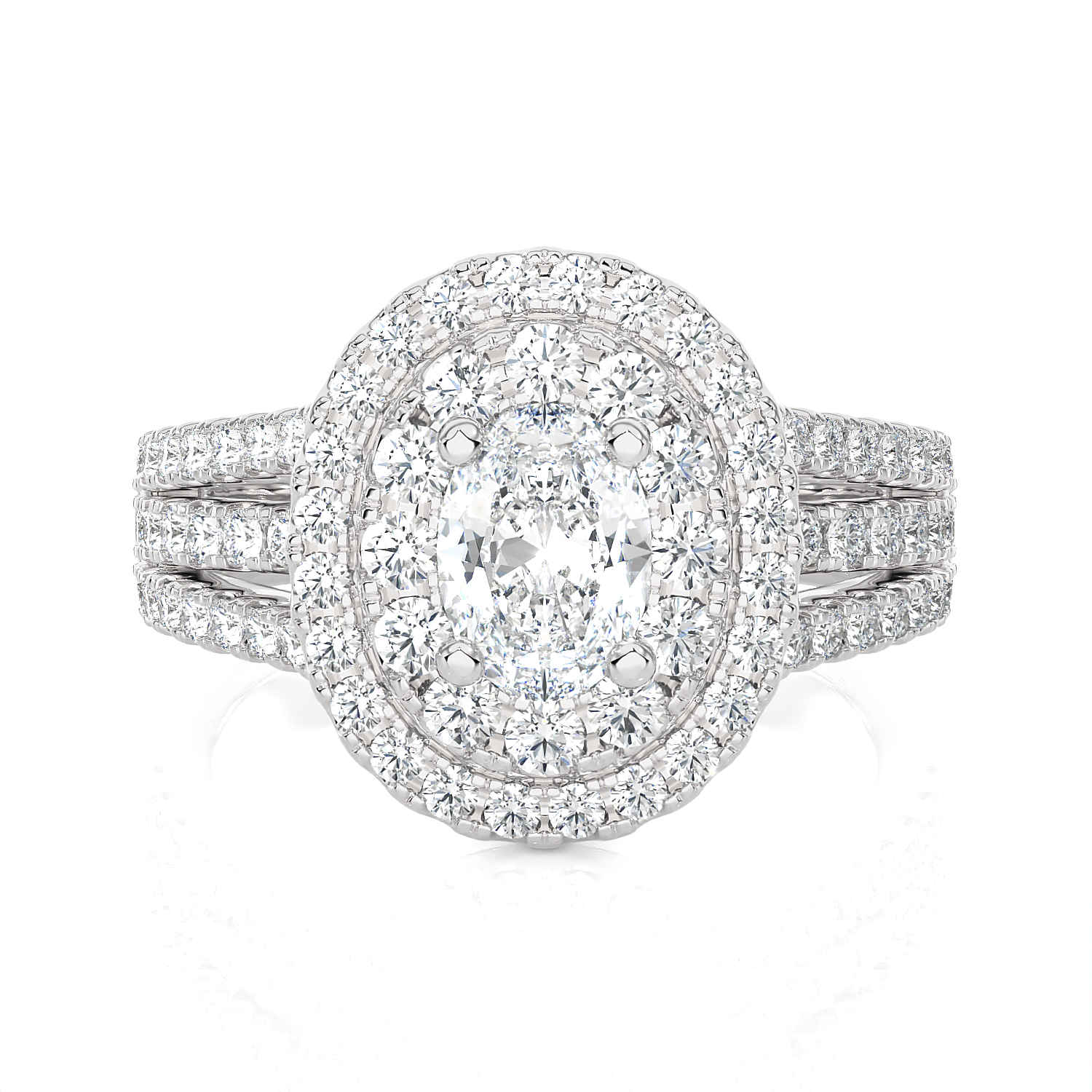 1 7/8 ctw Oval Lab Grown Diamond Halo Engagement Ring