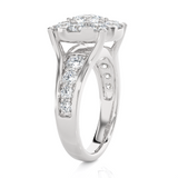 2 5/8 ctw Round Lab Grown Diamond Side Stone Engagement Ring