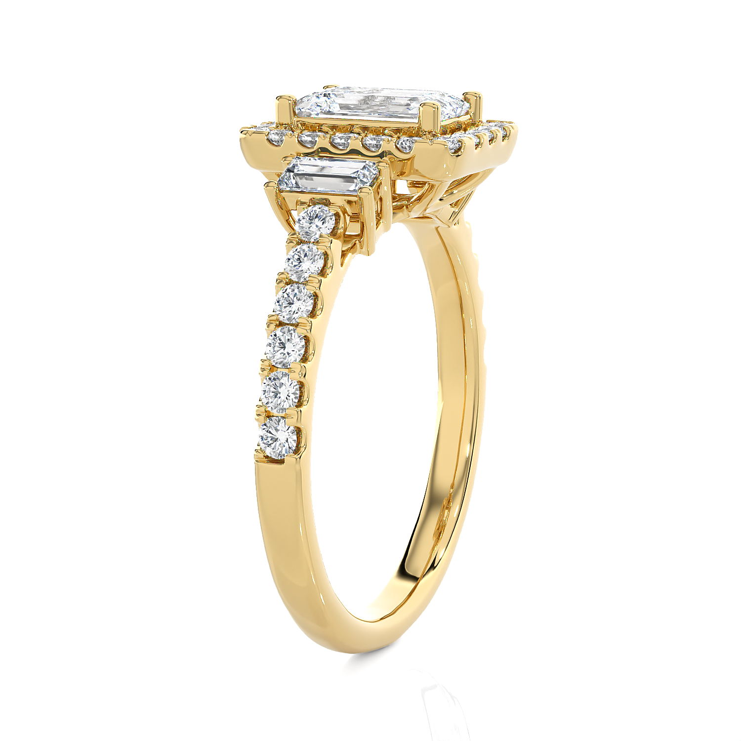 1 1/2 ctw Emerald-Cut Three Stone Lab Grown Diamond Ring
