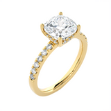 3 1/3 ctw Round Lab Grown Diamond Side Stone Engagement Ring