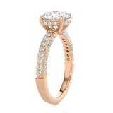 2 7/8 ctw Round Lab Grown Diamond Side Stone Engagement Ring