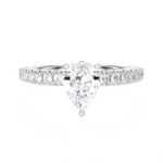 1 3/8 ctw Pear-Shaped Lab Grown Diamond Side Stone Engagement Ring