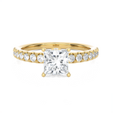 1 3/8 ctw Princess-Cut Lab Grown Diamond Side Stone Engagement Ring