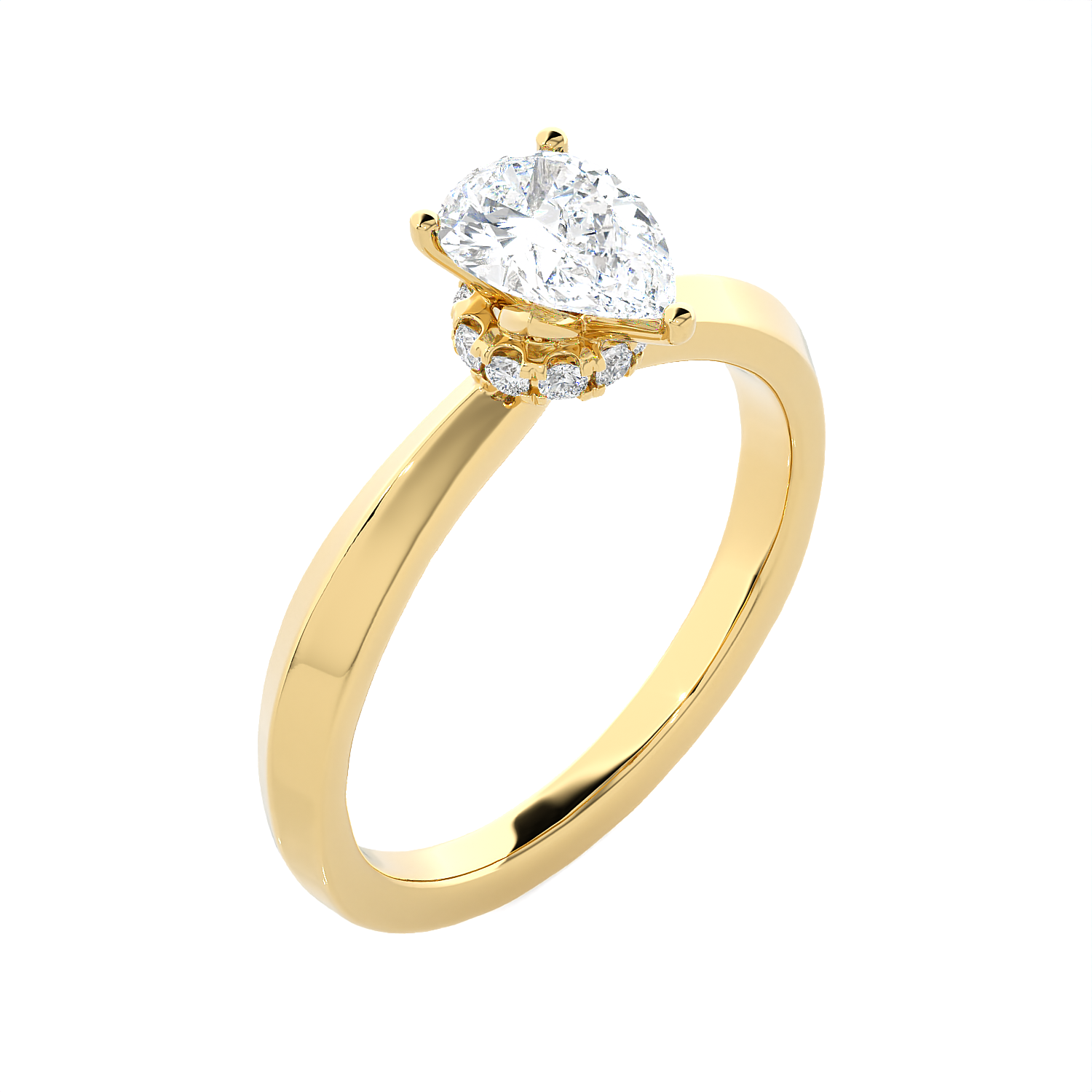 1 ctw Pear-Shaped Lab Grown Diamond Solitaire Engagement Ring