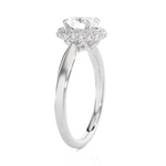 1 1/3 ctw Oval Lab Grown Diamond Halo Engagement Ring