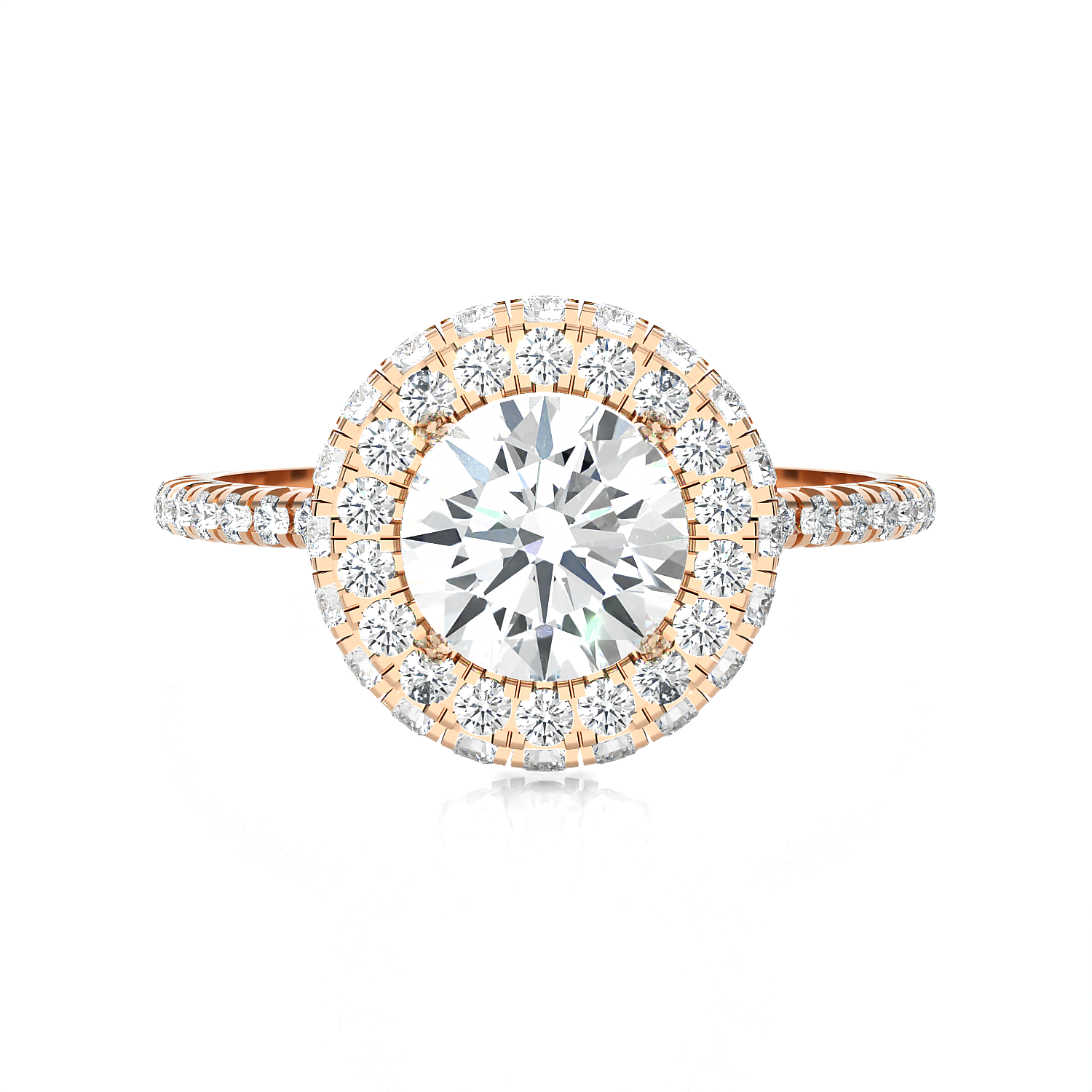 1 5/8 ctw Round Lab Grown Diamond Halo Engagement Ring