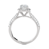 1 1/2 ctw Cushion-Cut Lab Grown Diamond Halo Engagement Ring