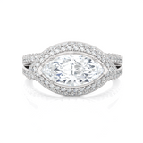 2 1/3 ctw Marquise Lab Grown Diamond Halo Engagement Ring