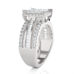 7/8 ctw Princess-Cut Lab Grown Diamond Halo Engagement Ring