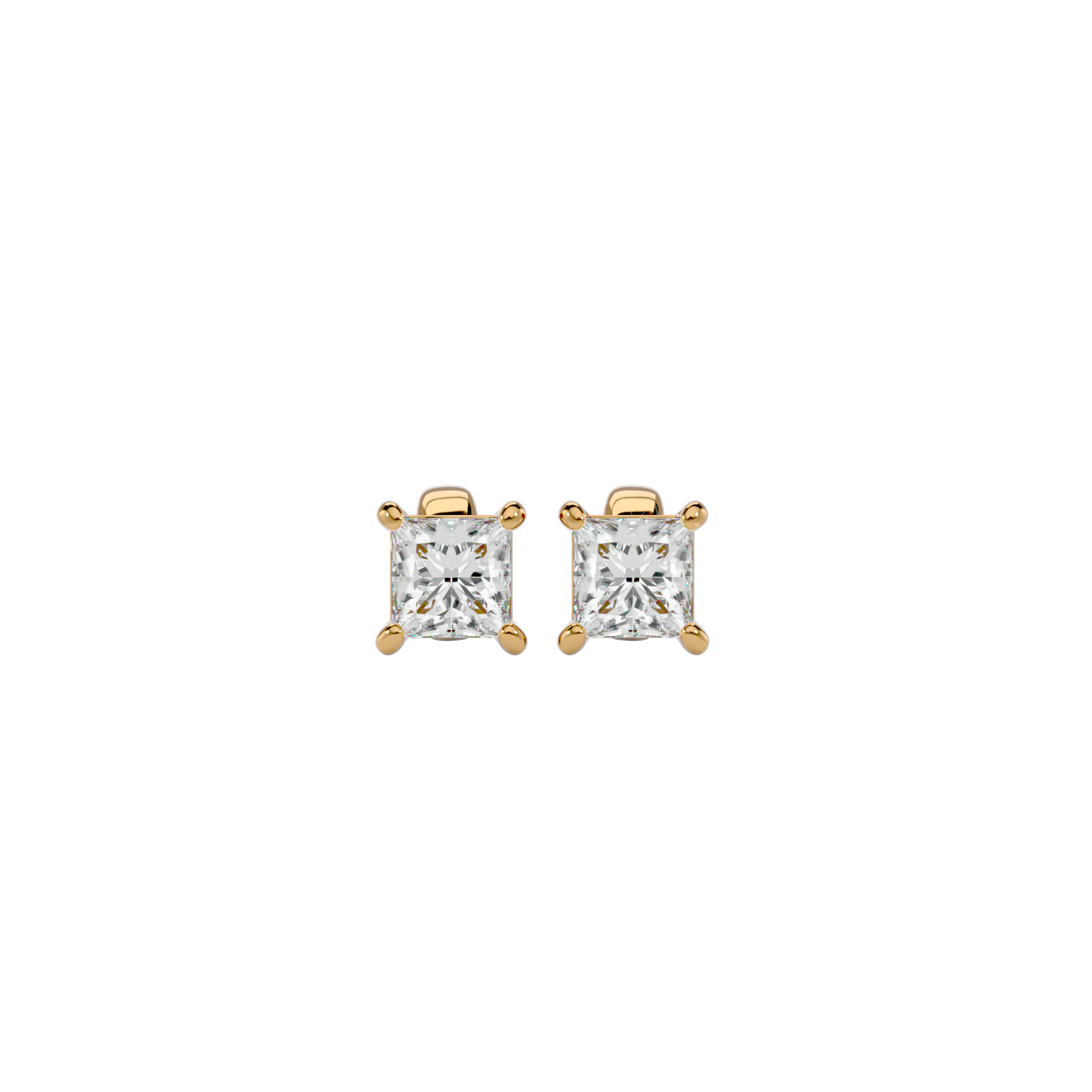 7/8 ctw Princess-Cut Lab Grown Diamond Solitaire Stud Earrings
