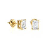 5/8 ctw Emerald-Cut Lab Grown Diamond Solitaire Stud Earrings
