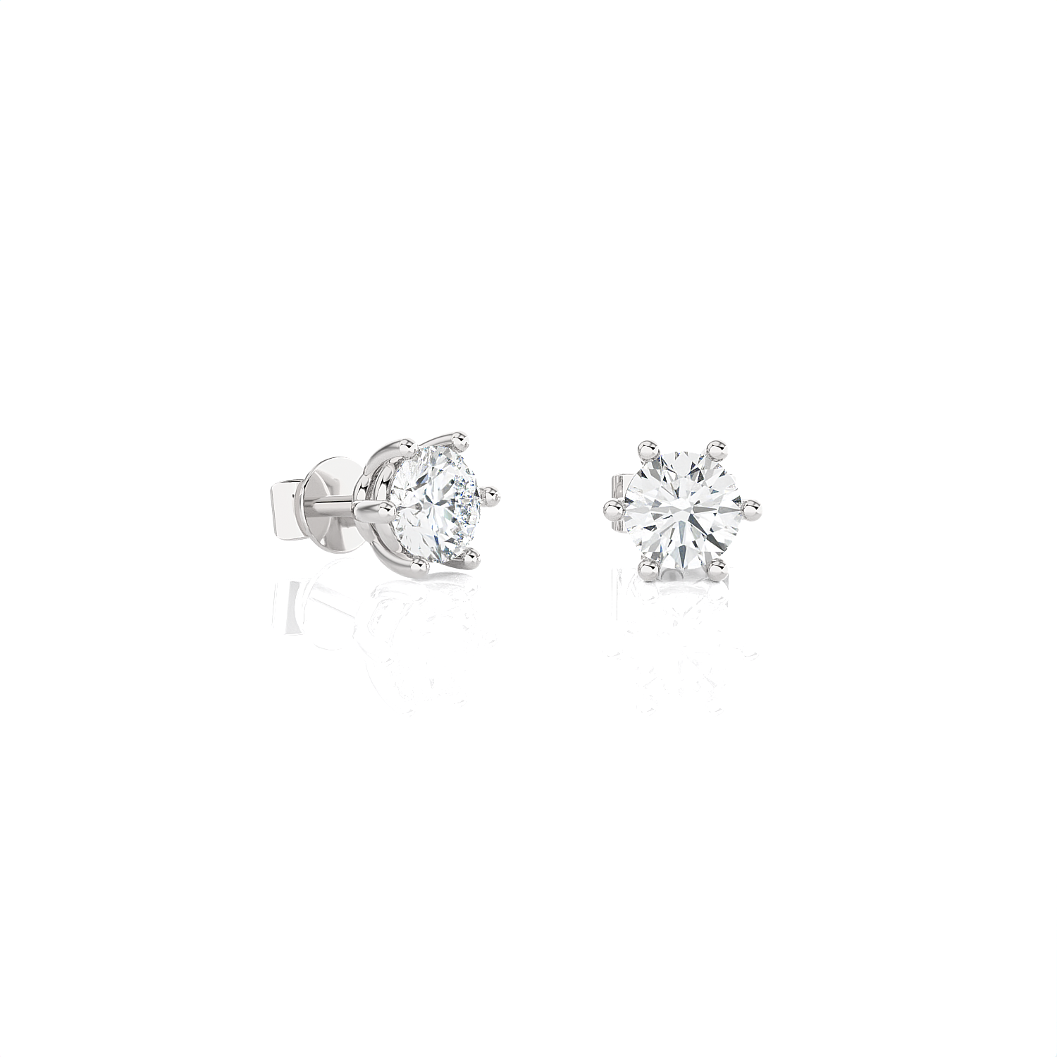 1/2 ctw Round Lab Grown Diamond Solitaire Stud Earrings